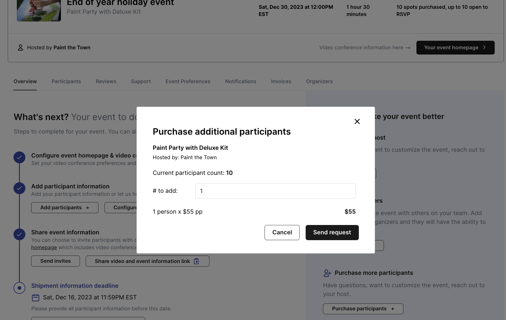 How to purchase additional participants